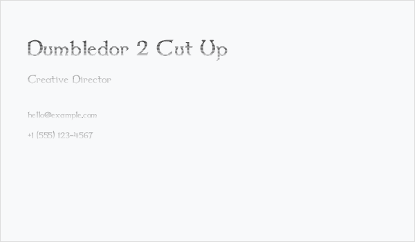 Dumbledor 2 Cut Up Business Card