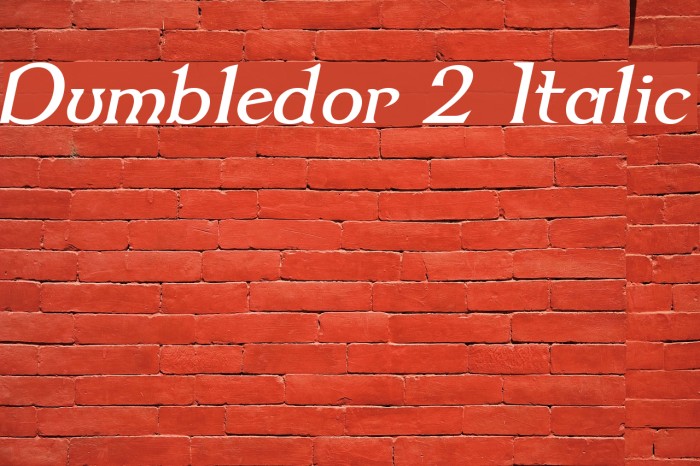 Dumbledor 2 Italic Font examples