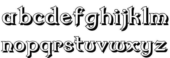 Dumbledor 2 Shadow Font LOWERCASE