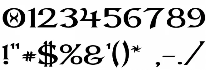 Dumbledor 2 Wide Font OTHER CHARS