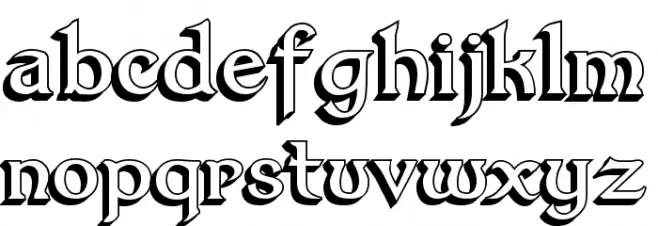 Dumbledor 3 3D Font LOWERCASE