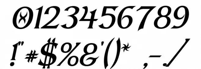 Dumbledor 3 Italic Font Alte caractere