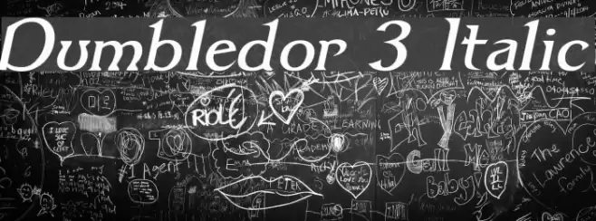 Dumbledor 3 Italic Font examples