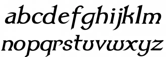 Dumbledor 3 Italic फ़ॉन्ट लोअरकेस