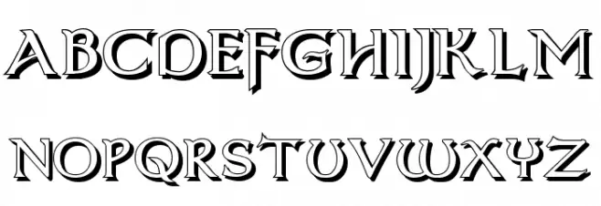 Dumbledor 3 Shadow Schriftart Groß
