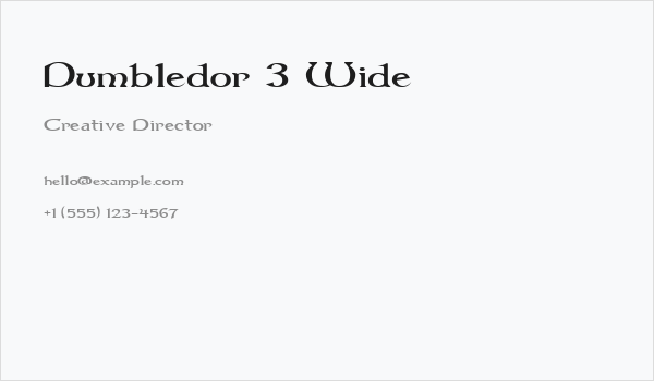 Dumbledor 3 Wide Business Card
