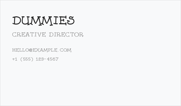 Dummies Business Card
