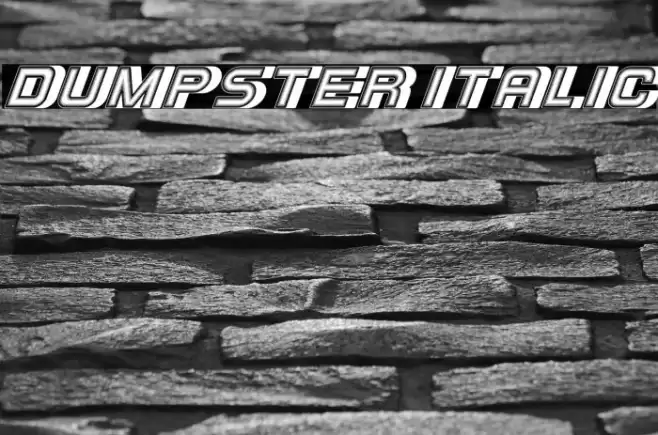 Dumpster Italic Font examples