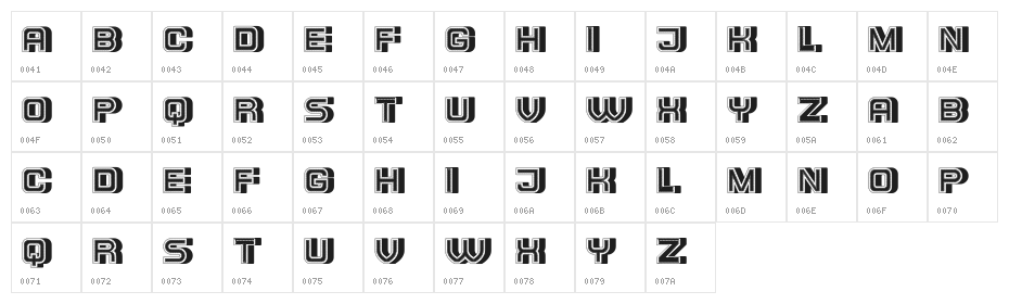 Dumpster Regular Character Map