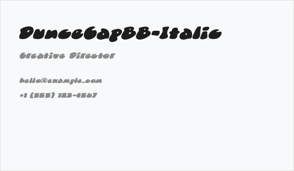 DunceCapBB-Italic Business Card