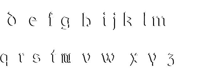 DundalkEmbossed Font LOWERCASE