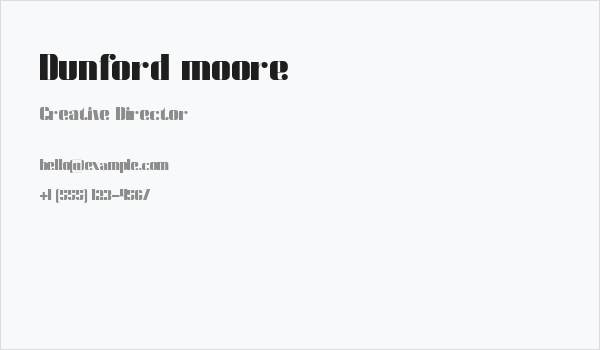 Dunford moore Business Card