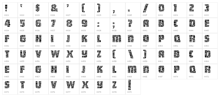 Dungeon Blocks Filled Character Map