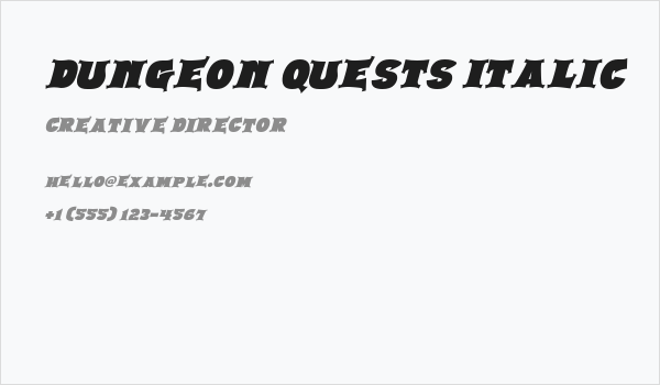 Dungeon Quests Italic Business Card