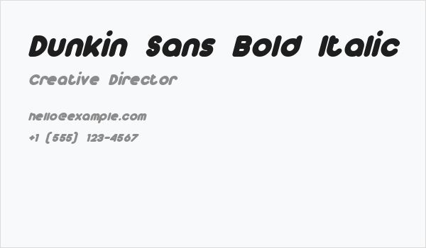 Dunkin Sans Bold Italic Business Card