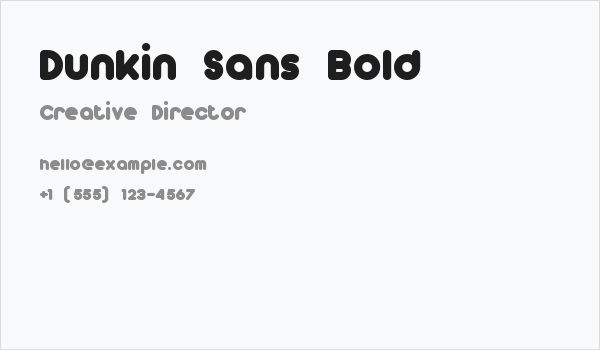 Dunkin Sans Bold Business Card