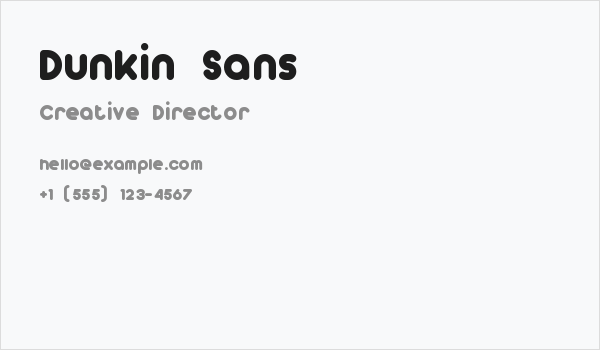Dunkin Sans Business Card