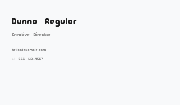 Dunno Regular Business Card