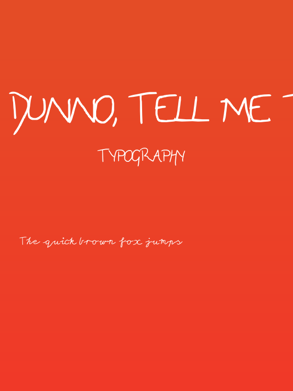 Dunno, tell me then Poster