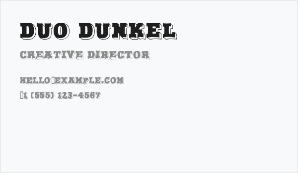 Duo Dunkel Business Card