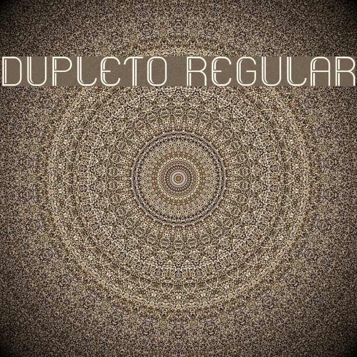 Dupleto Regular Font examples