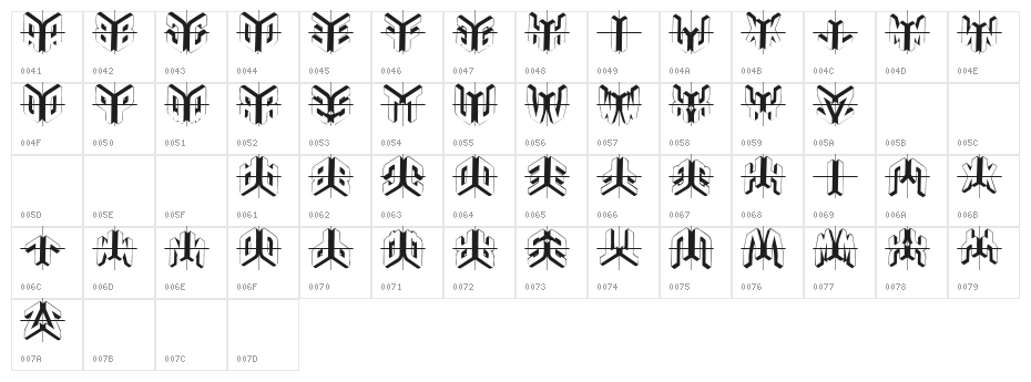 DuploSketchesPlus Character Map