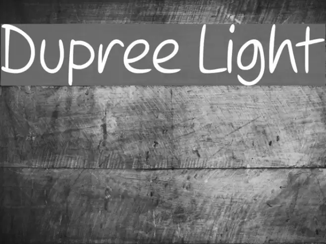 Dupree Light Font examples