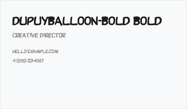 DupuyBALloon-Bold Bold Business Card