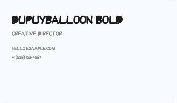 DupuyBALloon Bold Business Card