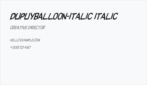 DupuyBALloon-Italic Italic Business Card