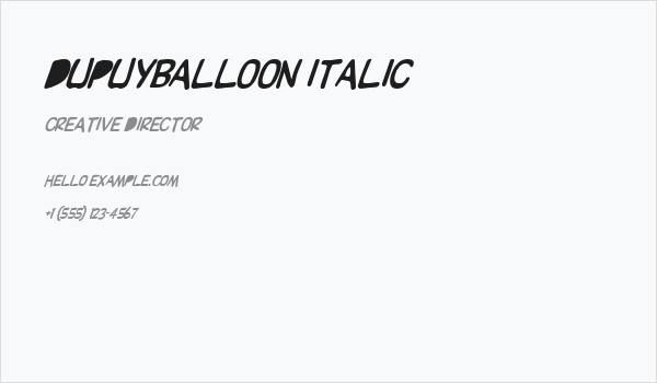 DupuyBALloon Italic Business Card
