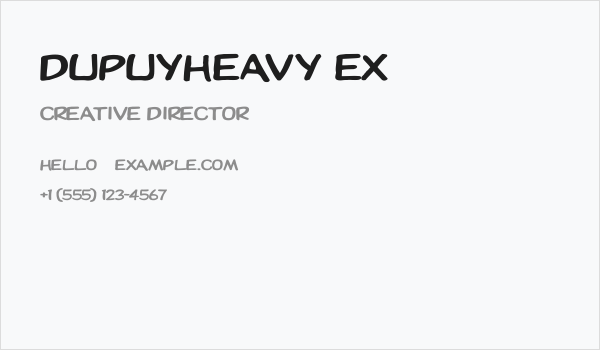 DupuyHeavy Ex Business Card