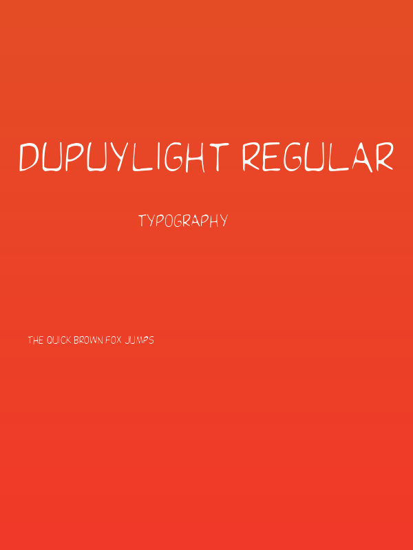 DupuyLight Regular Poster