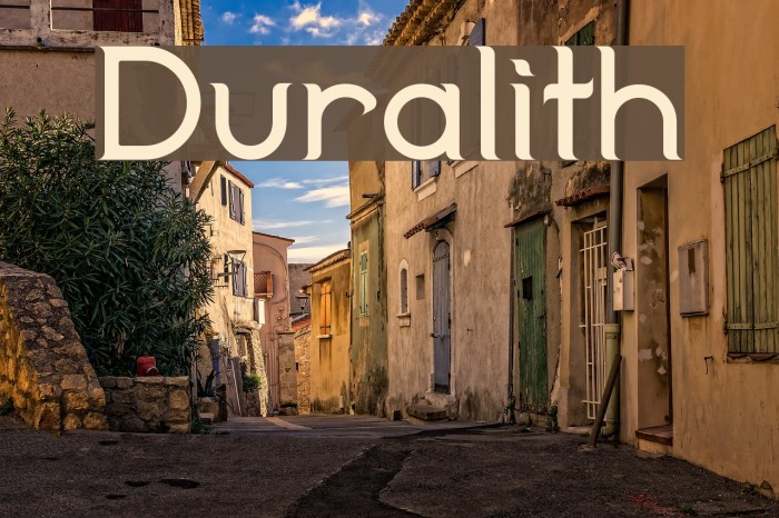 Duralith Font examples