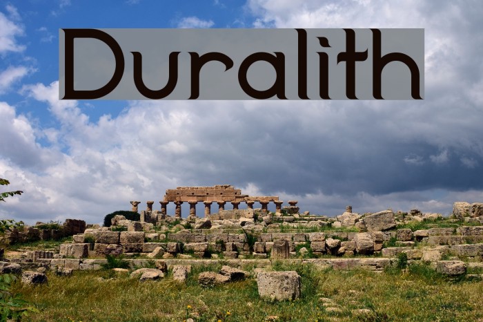 Duralith Font examples