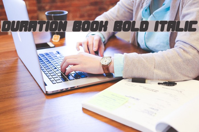 Duration Book Bold Italic Font examples