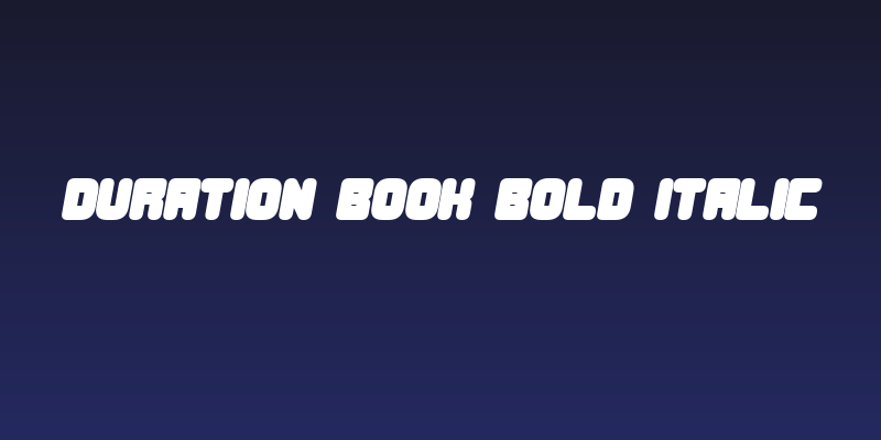 Duration Book Bold Italic Social Header