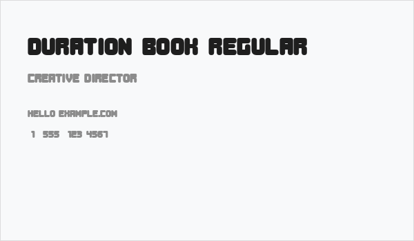 Duration Book Regular Business Card