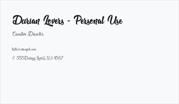 Durian Lovers - Personal Use Business Card