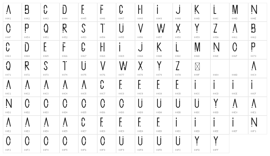 During Dusk Demo Sans Character Map