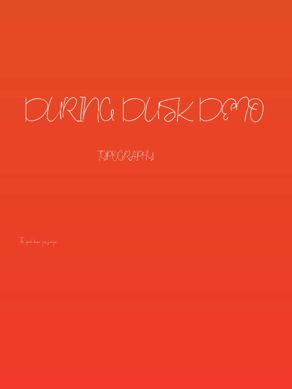 During Dusk Demo Poster