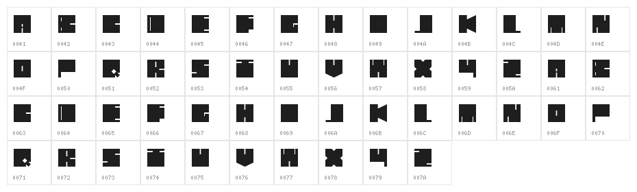 Duro Regular Character Map