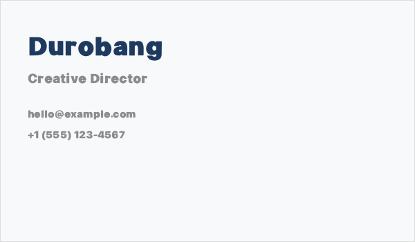 Durobang Business Card