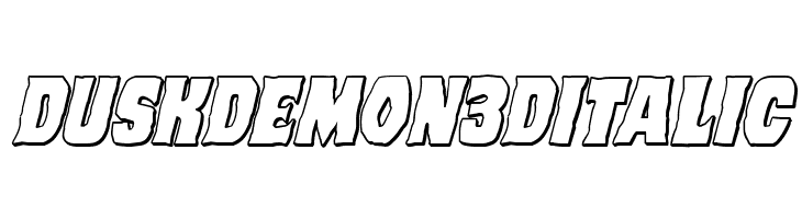 Dusk Demon 3D Italic  Скачать бесплатные шрифты