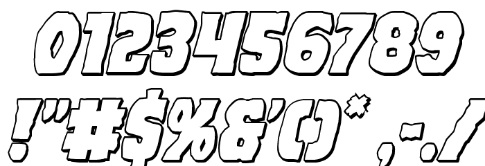 Dusk Demon 3D Italic Font OTHER CHARS