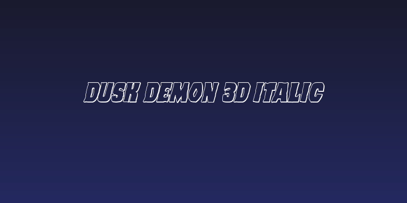 Dusk Demon 3D Italic Social Header