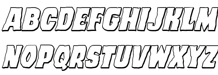 Dusk Demon 3D Italic Font LOWERCASE