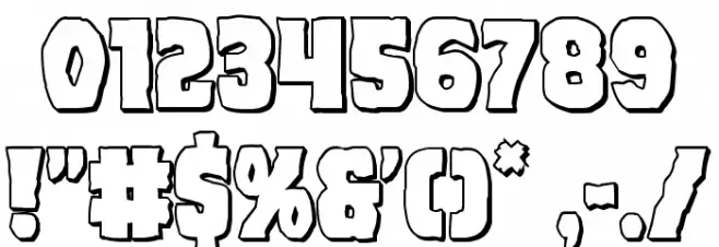 Dusk Demon 3D Font OTHER CHARS