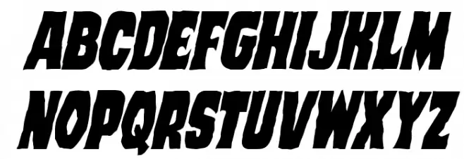 Dusk Demon Condensed Italic Schriftart Groß