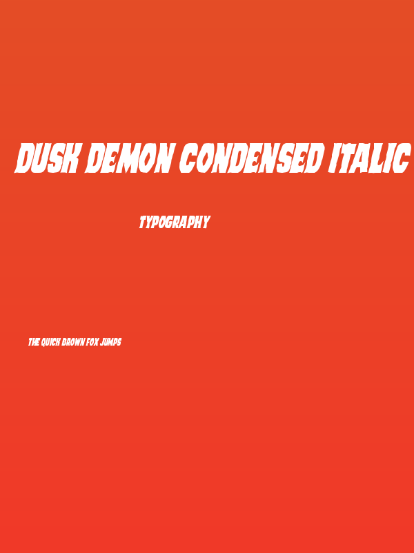 Dusk Demon Condensed Italic Poster